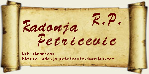 Radonja Petričević vizit kartica